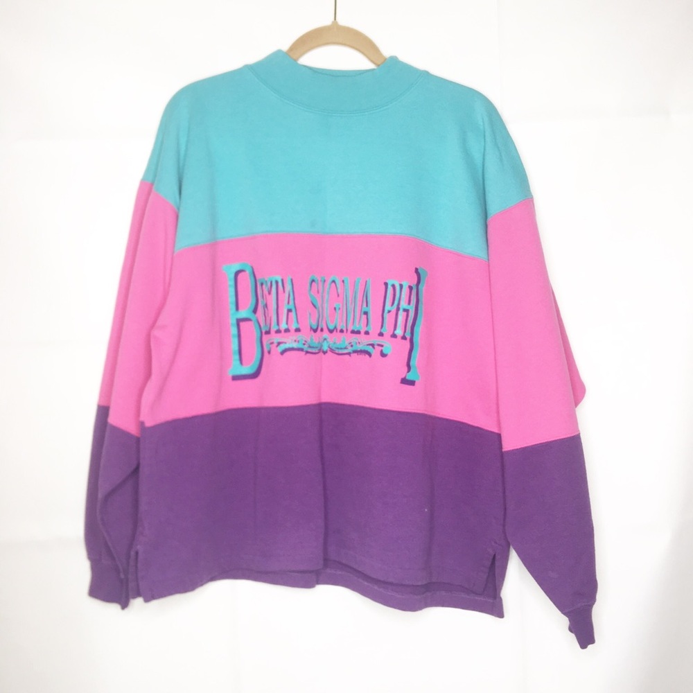 Beta Sigma Phi colorblock sweatshirt XL